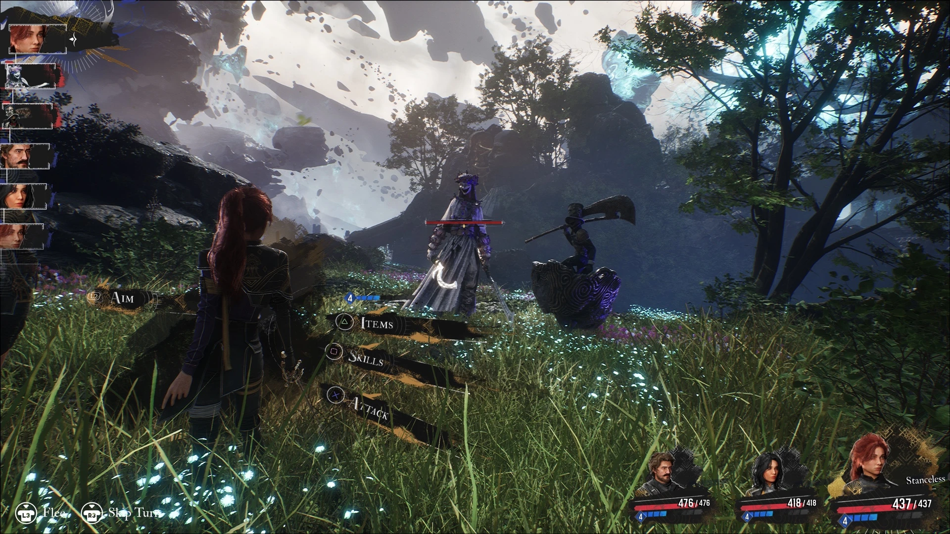 screenshot of a battle